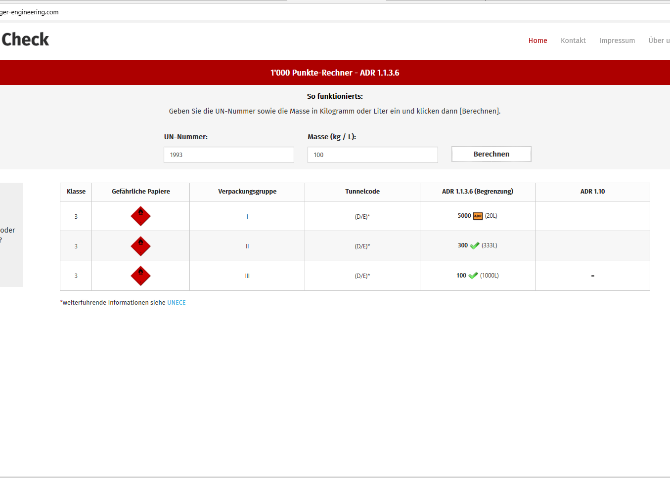 Adr punkte rechner